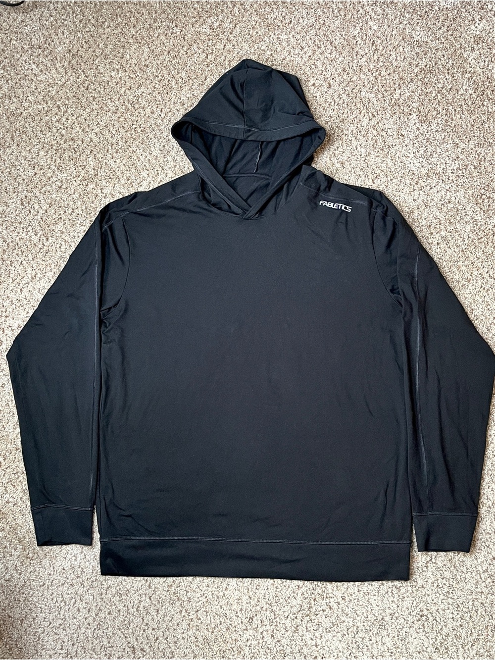 Fabletics Men's Black Lightweight Workout Pullover Hoodie